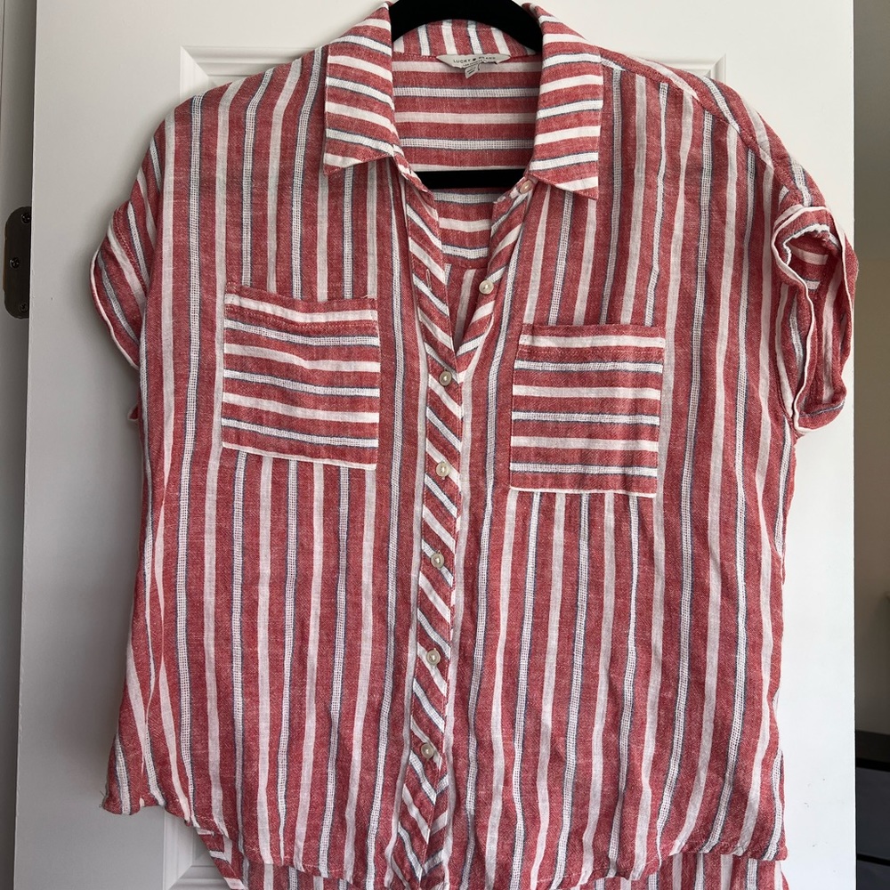 Lucky Brand Boyfriend Short Sleeve Shirt